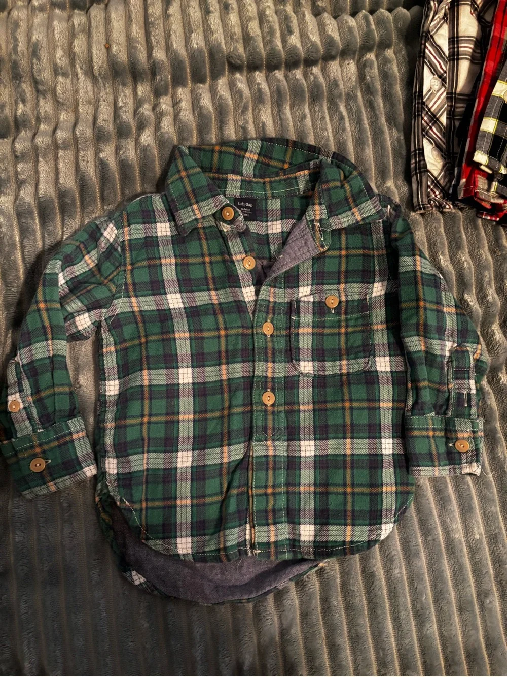 Large lot of Name Brand 12-18 months boys flannel shirts
